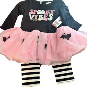 Sams club Counting daises Spooky vibes dress + legging set 18m